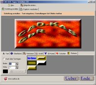 A screenshot of the program Font-Effects 2.0 - cool banners or logos